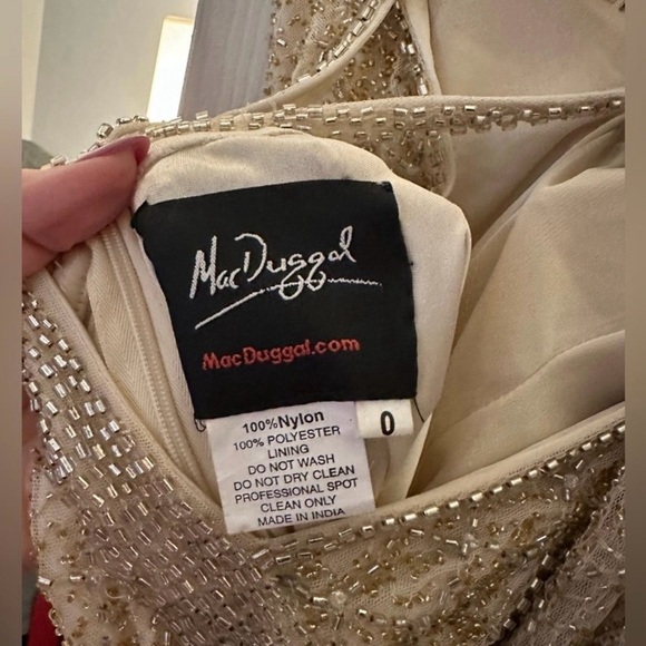 Mac Duggal Lattice Pattern Beaded Gown - Picture 9 of 9